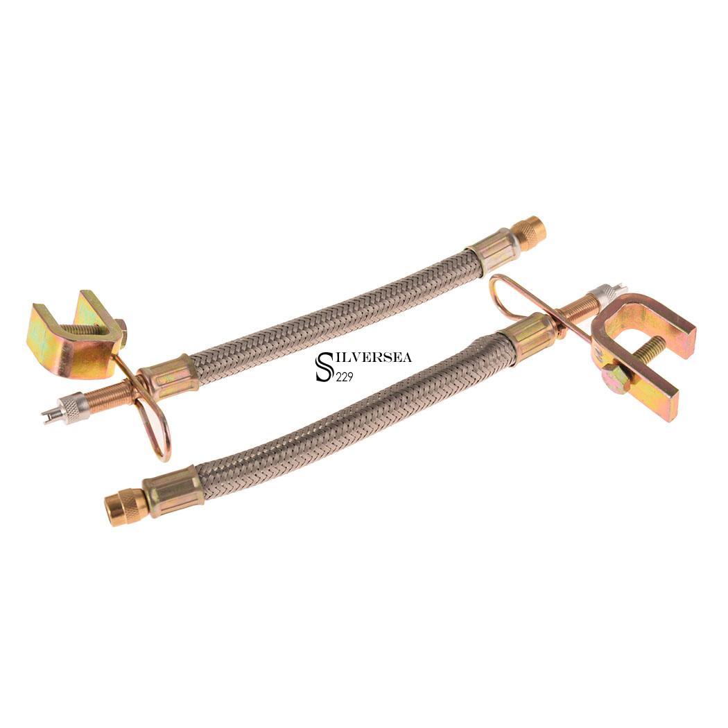 2 pcs 7" Braided Steel Valve Stem Extensions Dually RVs Truck Silver US